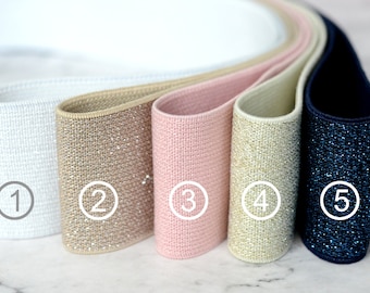 1.5 inch (40mm) Wide  Glitter elastic by the yard, Waistband Elastic, Sewing Elastic