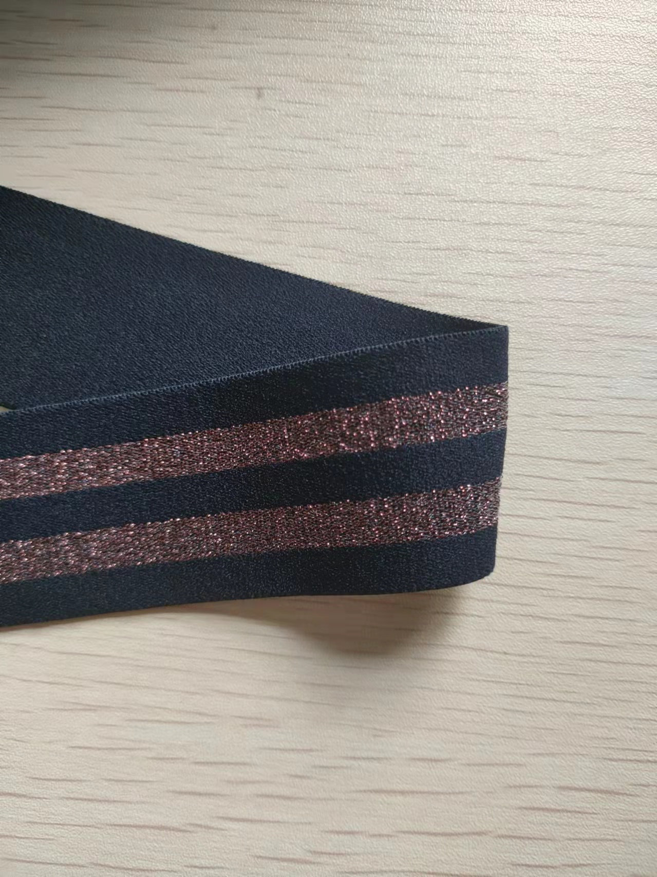 1,5 Zoll (40mm) breites Schwarz und Roségold Gummiband, Bund elastisch, nähen elastisch, elastisches Band-1 Yard