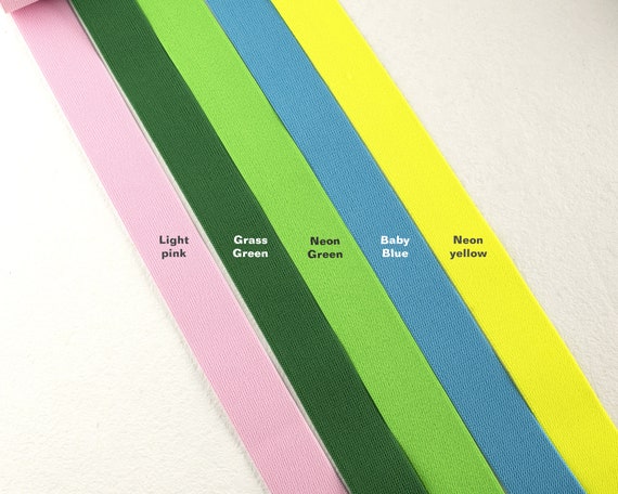 1.5 Inch 38mm Wide Elastic Band, Colored Double-side Twill Elastic Band,  Wide Waistband Elastic Trim, Elastic Ribbon-1 Yard 