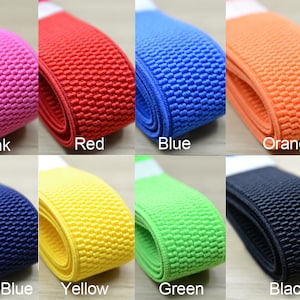 1 1/4 inch (30mm) Wide Elastic Band, Red/ Blue/ Pink / Black Colored Woven Elastic, Waistband Elastic, Stretch elastic band by the yard