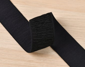 1,5 inch 38 mm breed zwart pluche comfortabel elastiek, elastische band, tailleband elastisch, naai-elastisch