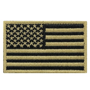 Tactical Embroidery USA Flag Patch-Desert & Black