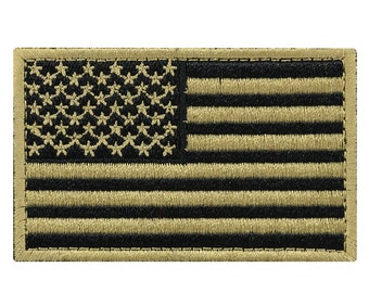 Tactical Embroidery USA Flag Patch-Desert & Black
