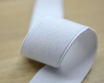 White Glitter Elastic, 1.5 inch Wide, Sewing Waistband Elastic