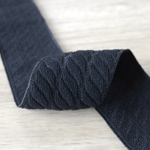 2 inch (50mm) Wide Soft Black Jacquard Striped Elastic Bands,Waistband Elastic,Sewing Elastic 71030