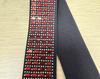 1.5 inch (40mm) Rhinestone Elastic Trim, Stretch Crystal Trim for Dancewear, Stage Costumes, DIY Sewing, Fashion Embellishment
