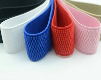 1.5 inch Patterned Colored Elastic Band, Sewing Waistband Elastic - 1 Yard