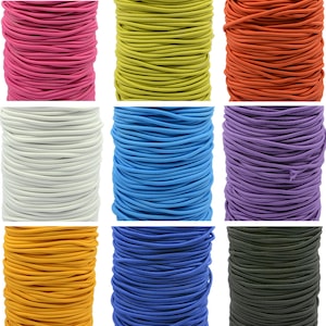 0.1 inch / 2.5 mm Ruber Round Elastic Cord String Band 90 Yards / 270 ft