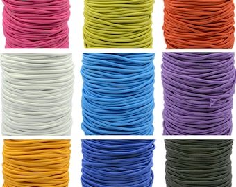 0.1 inch / 2.5 mm Ruber Round Elastic Cord String Band 90 Yards / 270 ft