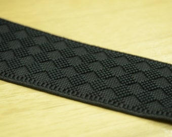 Black Jacquard Waistband Elastic, Sewing Belt Supply (2 Inch, 50mm)