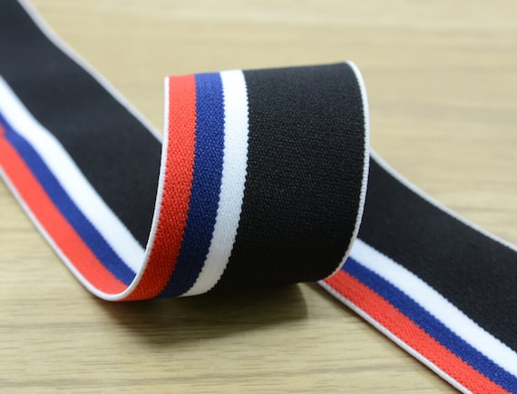 1.5 Inch 40mm Wide Colored Plush Four Colors Striped Elastic Band