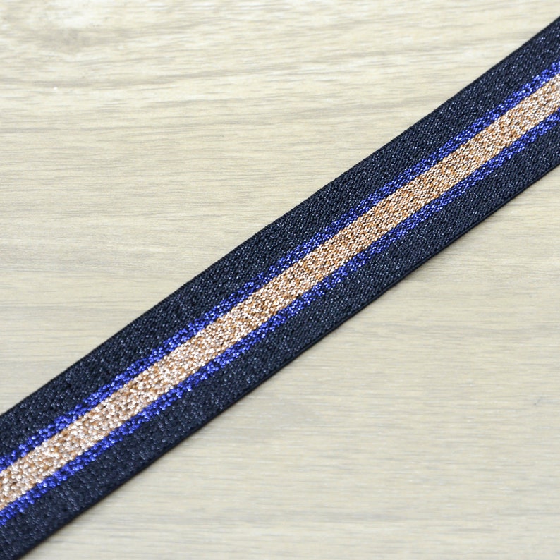 Colored Elastic Trim Elastic Ribbon Elastic by the Yard, 1 inch 25mm Gold and Black Glitter Striped Elastic Band