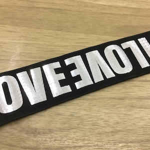1.5 inch (40mm) Wide Elastic Band, Love Glitter Black Plush Back Elastic Band, Soft Waistband Elastic, Elastic Trim,  Sewing Elastic -1 yard