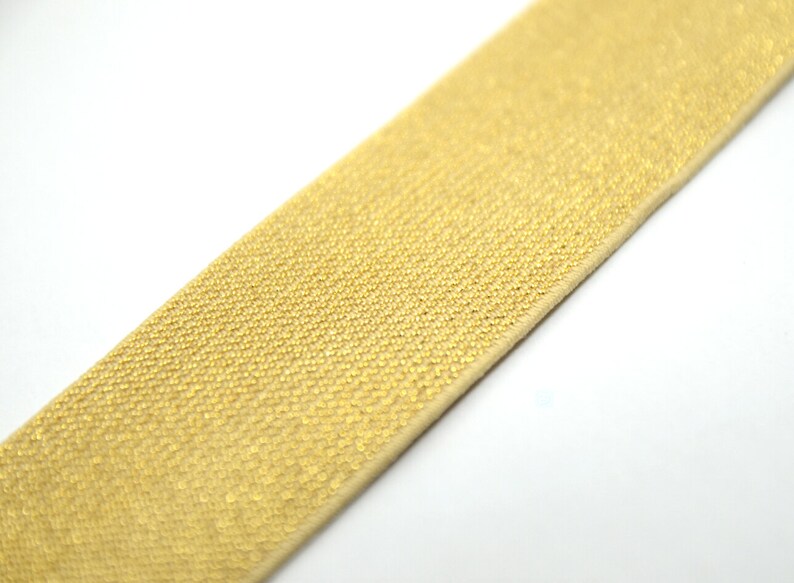 1.5 38mm Wide Gold Glitter Khaki Elastic Band by the Yard Elastic Trim Waistband Elastic,Elastic Ribbon,Sewing Elsastic 31150