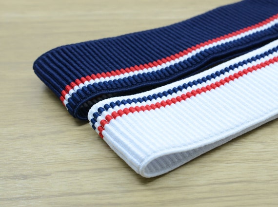 2 Inch 50mm Wide Colored Striped Ruffled Elastic Band Waistband