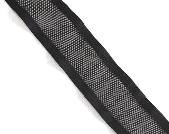 2 inch (50 mm) Wide Vented Breathable Black Elastic, Waistband Elastic, Sewing elastic