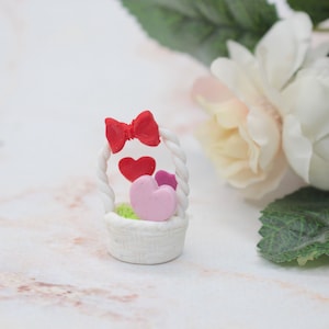 Love Heart Basket Miniature 3 cm, Heart Decoration, Mother's Day Gift, For the Mother, I Love You, Valentine's Day Decoration, Valentine's Day Gift