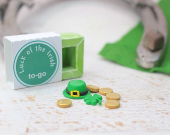 Geluk van de Ierse miniatuur, St. Patrick Day Gift, Paddys Day Gift, Ierland Miniatuur, polymerclay Gift, Geluk om mee naar huis te nemen