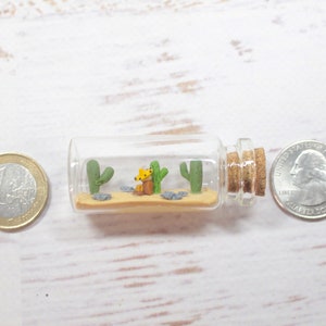 Nap miniature in 5 cm glass bottle, siesta in the heat, desert decoration, relaxation and sleep image 4