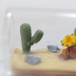 Nap miniature in 5 cm glass bottle, siesta in the heat, desert decoration, relaxation and sleep image 8