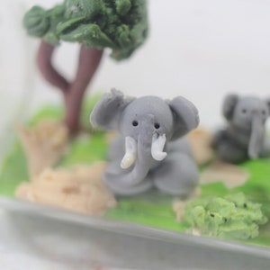 Elephant herd 7 cm miniature bottle, elephant decoration, elephant family image 5
