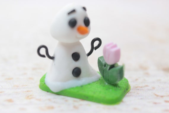 Snowman 2.5 Cm Miniature, Snowman Figurine, Polymerclay Miniature