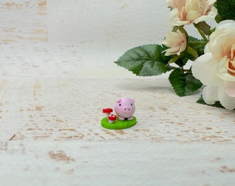 Glück Schwein  2,0 cm Figur Miniatur, Glücksbringer Dekoration, Schweinchen Figur, polymerclay Figur