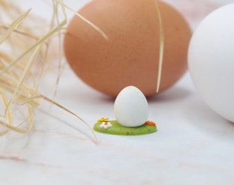 Easter egg with flower 2.5 cm miniature, egg miniature, Easter decoration egg, egg with flowers, Easter gift small