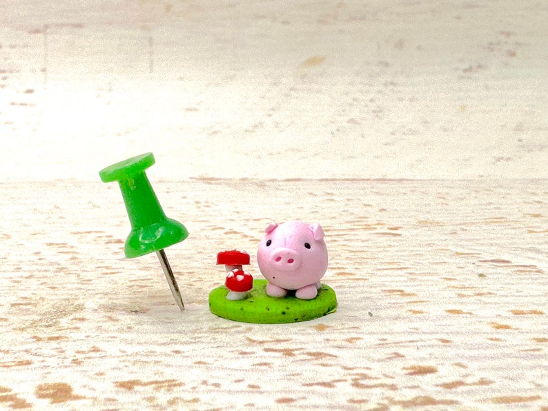 Lucky Pig 2.0 cm figure miniature, lucky charm decoration, piggy figure, polymer clay figure image 4