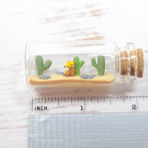 Nap miniature in 5 cm glass bottle, siesta in the heat, desert decoration, relaxation and sleep image 5