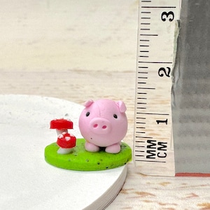 Lucky Pig 2.0 cm figure miniature, lucky charm decoration, piggy figure, polymer clay figure image 6