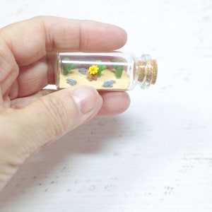 Nap miniature in 5 cm glass bottle, siesta in the heat, desert decoration, relaxation and sleep image 3