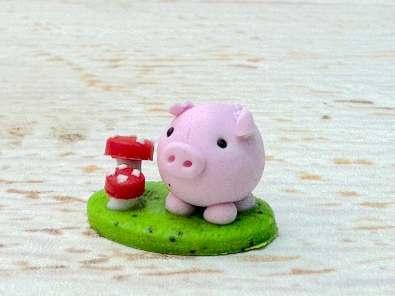 Lucky Pig 2.0 cm figure miniature, lucky charm decoration, piggy figure, polymer clay figure image 8