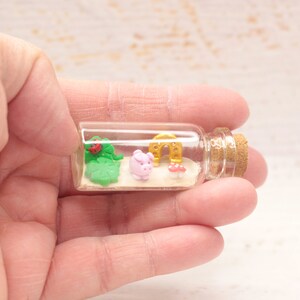 Lucky charm miniature bottle, good luck decoration, polymerclay miniature, lucky takeaway, party favor image 4