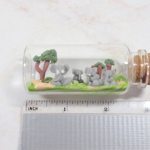 Elephant herd 7 cm miniature bottle, elephant decoration, elephant family image 8