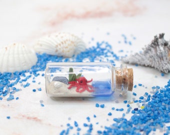Oktopus 5 cm Miniatur Flasche, Kraken Miniatur, Unterwasser Welt, Tintenfisch Dekoration, maritime Deko, Unter Wasser deko