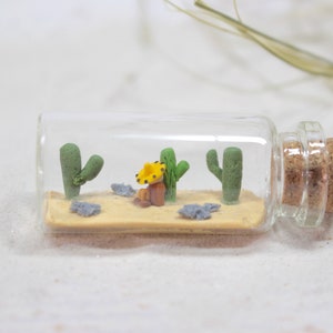 Nap miniature in 5 cm glass bottle, siesta in the heat, desert decoration, relaxation and sleep image 2