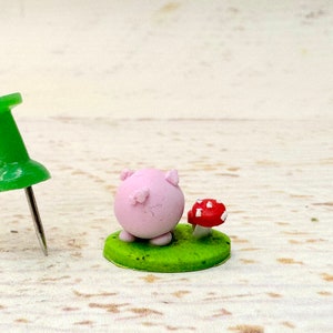 Lucky Pig 2.0 cm figure miniature, lucky charm decoration, piggy figure, polymer clay figure image 7