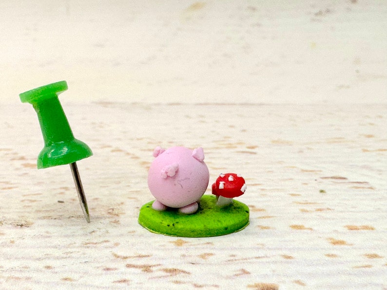 Lucky Pig 2.0 cm figure miniature, lucky charm decoration, piggy figure, polymer clay figure image 7