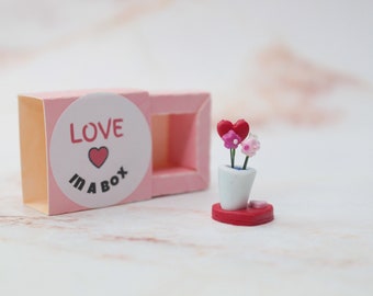 Love in a box, Love to take away, Valentine's Day in your pocket, Love miniature, Bouquet of flowers, Love to go, little heart, heart miniature
