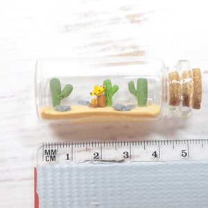 Nap miniature in 5 cm glass bottle, siesta in the heat, desert decoration, relaxation and sleep image 6