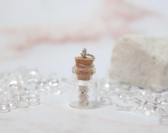 polar bear charm, polar bear pendant, polar bear miniature, winter costume jewelry, bear pendant small