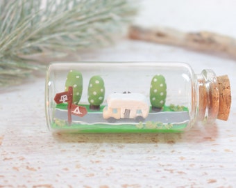 Wohnmobil Dekoration, 7cm Miniatur Flasche, Wohnwagen Dekoration, Reise Erinnerung, polymerclay Geschenk, Vanlive