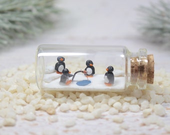 Pinguin Miniatur Flasche, Winter Wohnungsdekoration, Tier Dekoration, Pinguin Miniatur, Pinguin klein, angeln