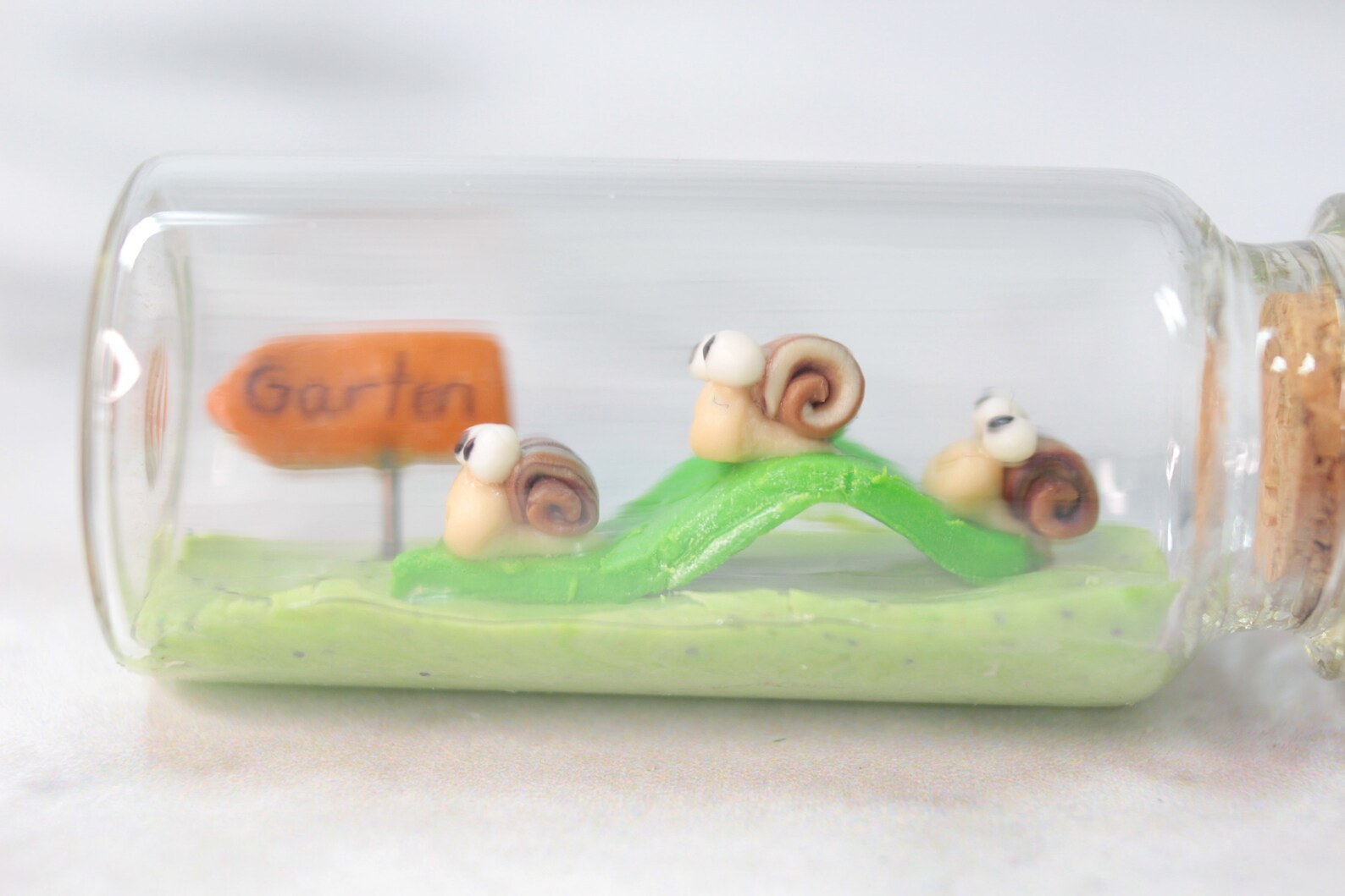 Snail Miniature in 5 Cm Glass Bottle, Snail Garden, Snail Family, Snail ...
