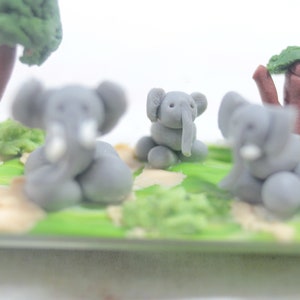 Elephant herd 7 cm miniature bottle, elephant decoration, elephant family image 6