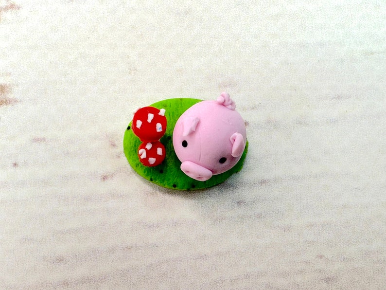 Lucky Pig 2.0 cm figure miniature, lucky charm decoration, piggy figure, polymer clay figure image 10