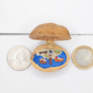 Miniature Walnut Lighthouse Maritime Landscape polymerclay Beach Seaboat Decoration image 8