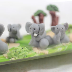 Elephant herd 7 cm miniature bottle, elephant decoration, elephant family image 9
