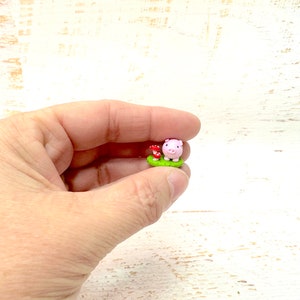 Lucky Pig 2.0 cm figure miniature, lucky charm decoration, piggy figure, polymer clay figure image 3
